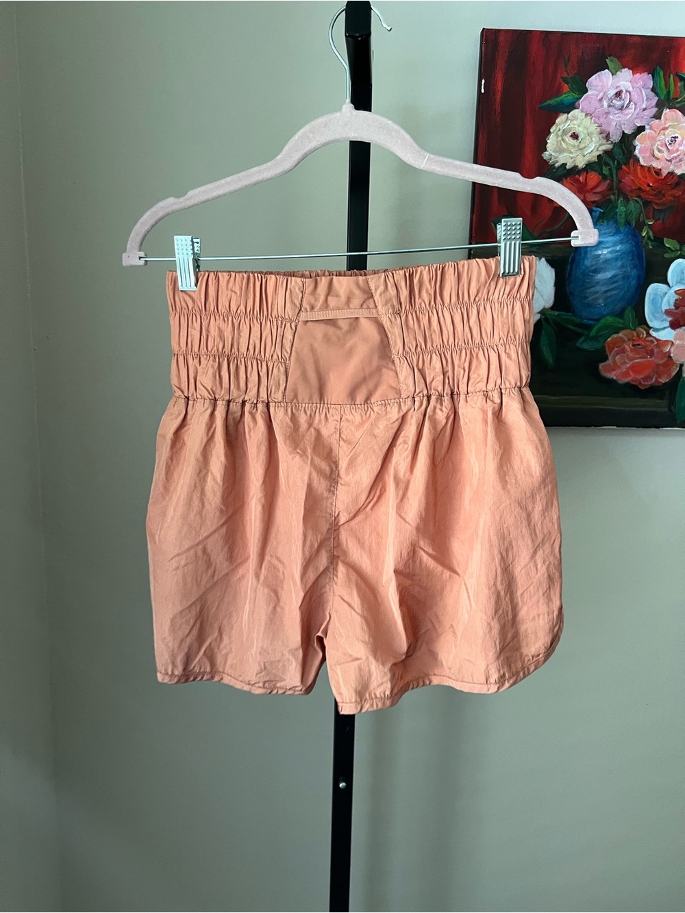 Free people movement the way home Smocked Waist Coral Peach Athletic Shorts - Picture 3 of 7